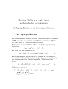 Seminar Einführung in die Kunst mathematischer Ungleichungen