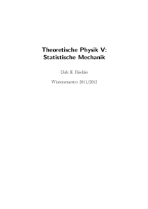 Theoretische Physik V: Statistische Mechanik