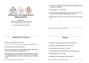 Einf ¨uhrung in die Graphentheorie (Mathematik IIIb)