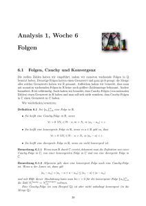 Analysis 1, Woche 6 Folgen