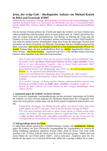 Jesus, der ewige Gott – theologischer Aufsatz von Michael Kotsch in