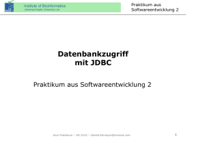 Datenbankzugriff mit JDBC