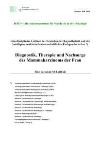 Diagnostik, Therapie und Nachsorge des Mammakarzinoms der Frau