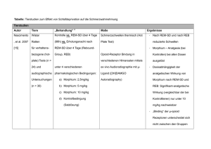 Tabelle: Tierstudien zum Effekt von Schlafdeprivation auf die