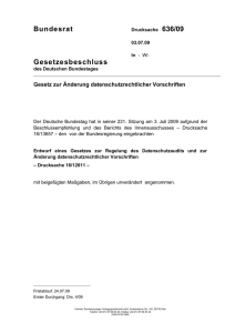 Gesetz zur &Auml;nderung datenschutzrechltlicher Vorschriften