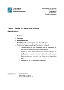 Thema Modul 3 – Datenverarbeitung Datenbanken