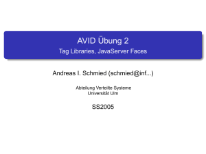AVID Übung 2 - Tag Libraries, JavaServer Faces