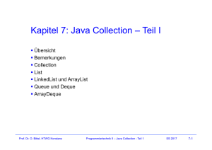 Kapitel 7: Java Collection – Teil I