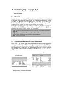 1 Structured Query Language - SQL