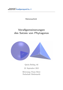 Verallgemeinerungen des Satzes von Phytagoras