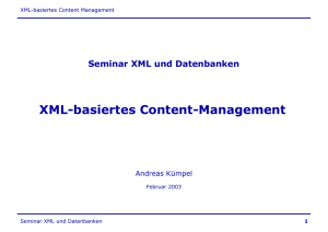 Seminar XML und Datenbanken XML-basiertes Content