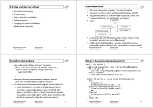 4. Einige wichtige Java-Dinge Ausnahmenarten