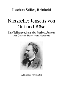 Nietzsche: Jenseits von Gut und Böse