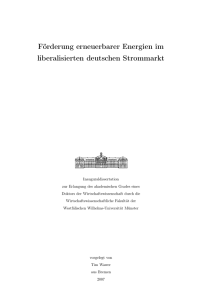 Förderung erneuerbarer Energien im liberalisierten deutschen