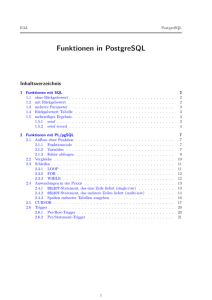 Funktionen in PostgreSQL