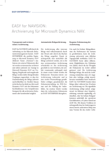 EASY for NAVISION: Archivierung für Microsoft Dynamics NAV.