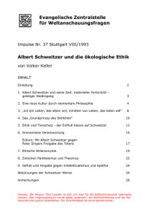 Albert Schweitzer und die ökologische Ethik