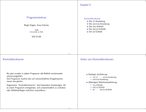 Programmierkurs Kapitel 5 Kontrollstrukturen Arten von