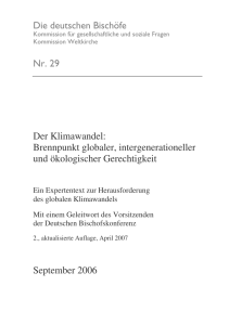 Der Klimawandel: Brennpunkt globaler, intergenerationeller und