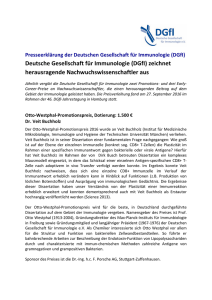 Deutsche Gesellschaft für Immunologie (DGfI) zeichnet