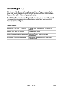 Einführung in SQL