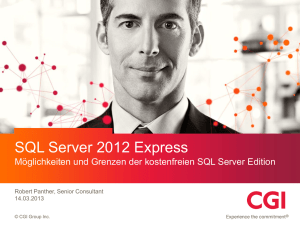 SQL Server 2012 Express - Robert Panther on SQL Server