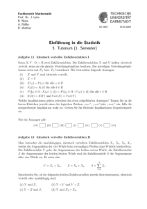Einführung in die Statistik 5. Tutorium - Mathematik@TU