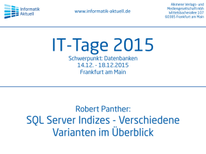 Robert Panther: SQL Server Indizes