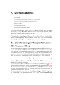 Charakterisierung der Ohmschen Widerstände Auf