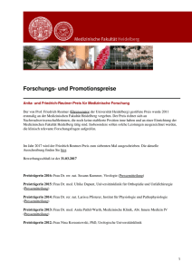 Forschungspreise - Medizinische Fakultät Heidelberg