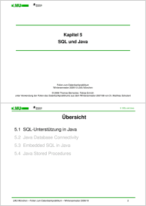 Kapitel 5: SQL und Java - DBS