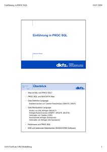 Einführung in PROC SQL