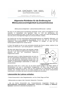 Lactoseintoleranz - Dr. Grüner