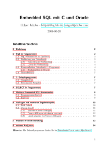 Embedded SQL mit C und Oracle