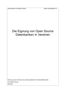 Die Eignung von Open Source Datenbanken in Vereinen - DIUF