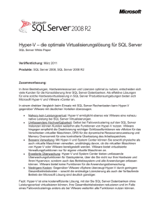 Hyper-V – die optimale Virtualisierungslösung für SQL Server