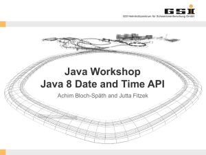 Java Workshop Java 8 Date and Time API