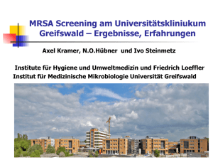 MRSA Screening am Universitätskliniukum Greifswald – Ergebnisse