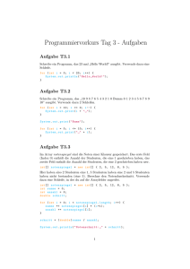 Programmiervorkurs Tag 3 - Aufgaben