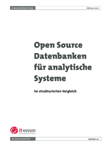 Open Source Datenbanken für analytische Systeme