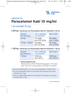 Paracetamol - Dosierkarte
