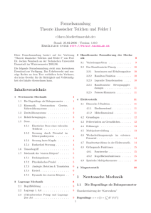 Formelsammlung Theorie klassischer Teilchen und Felder I