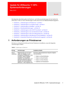 Update für ZENworks 11 SP2 - Systemanforderungen