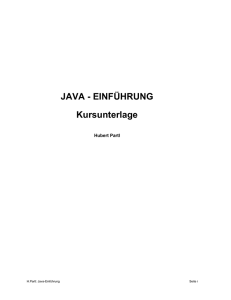 Java Einführung - Kursunterlage