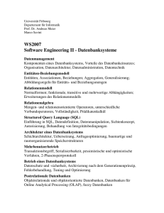 WS2007 Software Engineering II - Datenbanksysteme - Diuf