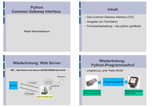 Python Common Gateway Interface Inhalt Wiederholung: Web