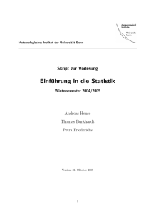 Einführung in die Statistik - Meteo Uni Bonn