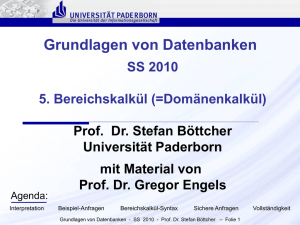 Domänenkalkül - Universität Paderborn