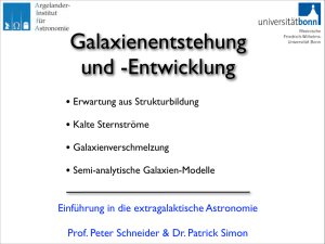 Einführung in die extragalaktische Astronomie Prof. Peter Schneider