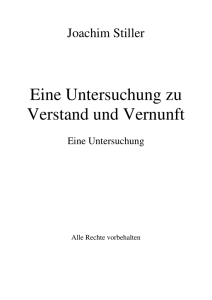 Eine Untersuchung zu Verstand und Vernunft